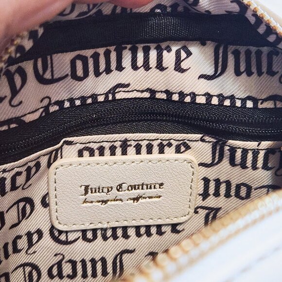 Juicy Couture White Camera Bag/Crossbody | Rhinestone Heart | Y2K & Coquette - Picture 12 of 14
